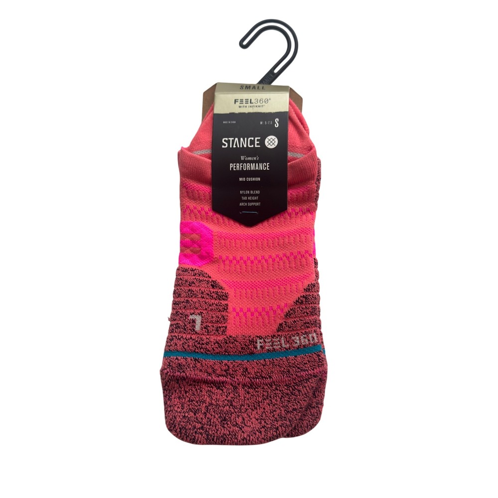 Stance Womens Performance Feel360 Infiknit Tab Socks Pink W258A21CRO Small new